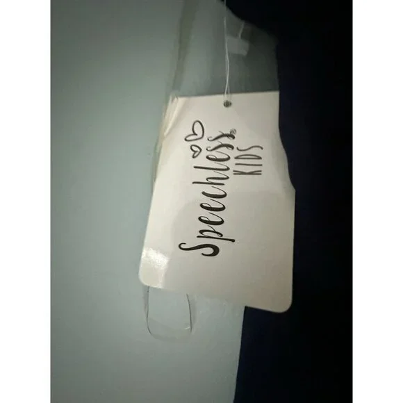 Speechless Kids Blue Mini Dress Laced Halter Neck Sleeveless NWT Size 7 - Picture 2 of 5